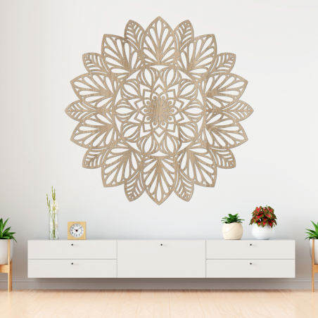 Wooden mandala on the wall