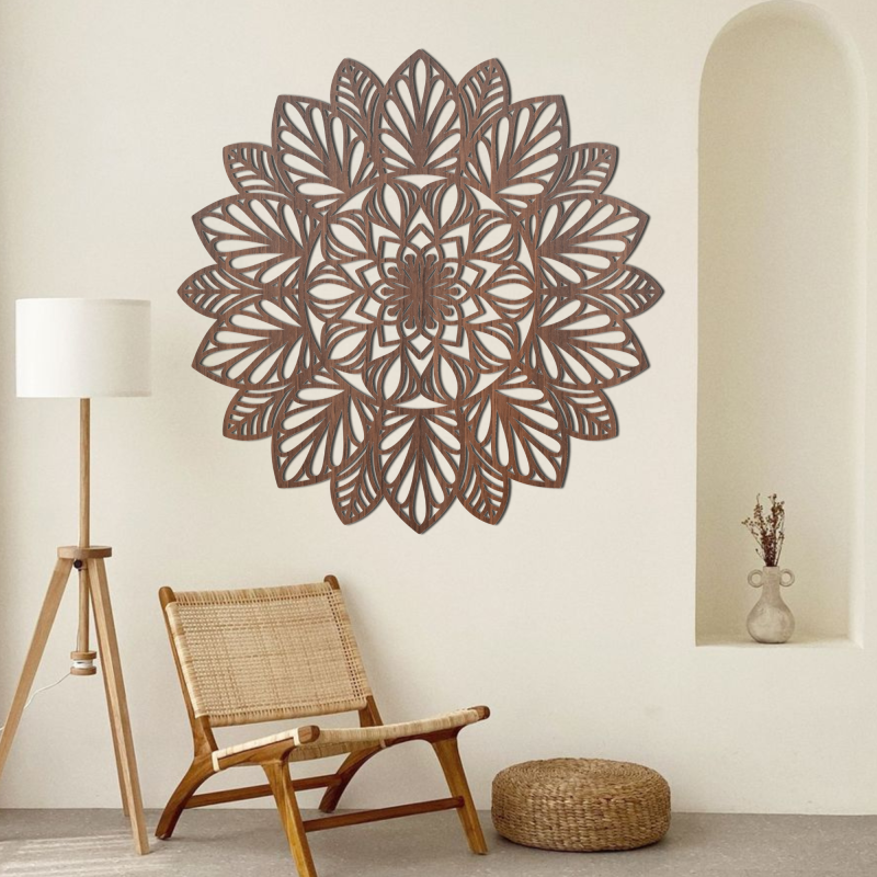 Wooden mandala on the wall - LOTUS