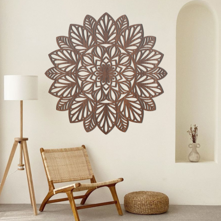 Wooden mandala on the wall