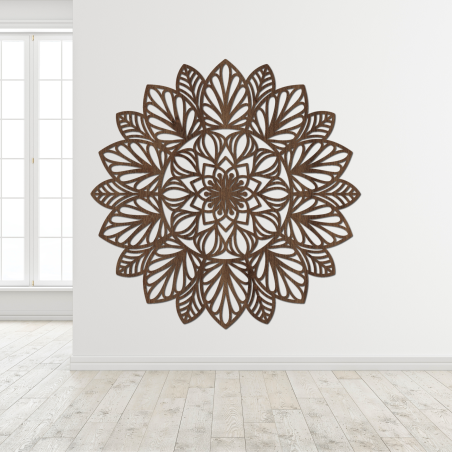 Wooden mandala wall painting