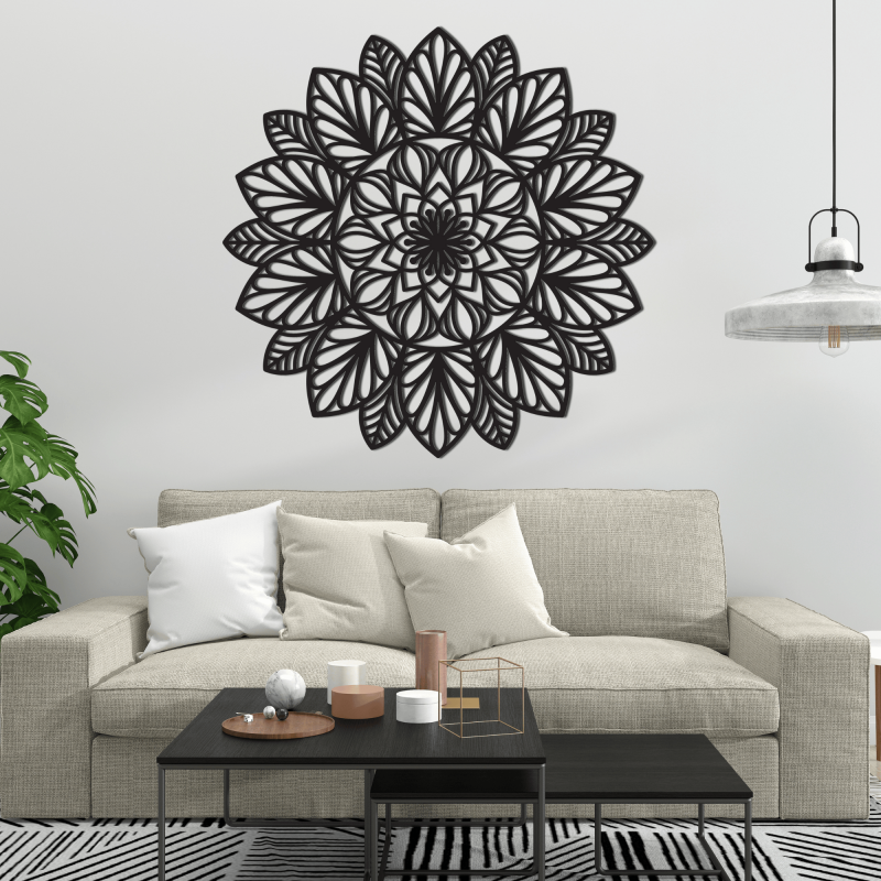 Wooden mandala on the wall - LOTUS