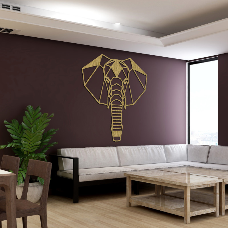 Wooden wall decoration elephant head - ROYON