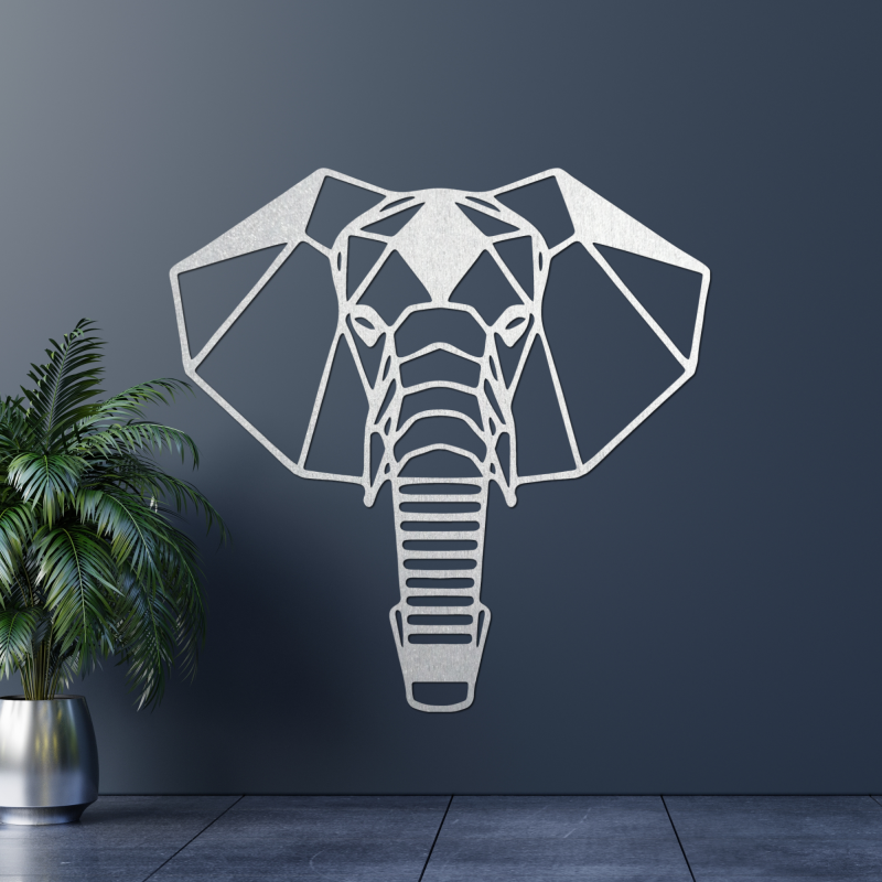 Wooden wall decoration elephant head - ROYON