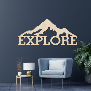 Carved wood image of a mountain 2