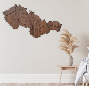 Wooden Map of the Czechoslovak Republic - Geography