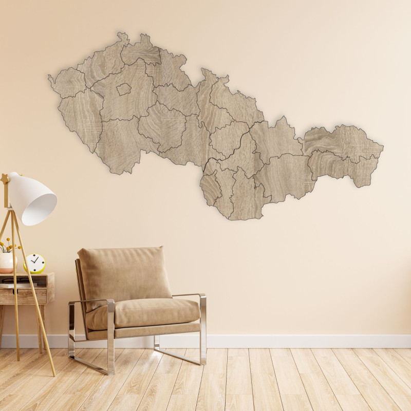 Wooden map of the Czechoslovak Republic