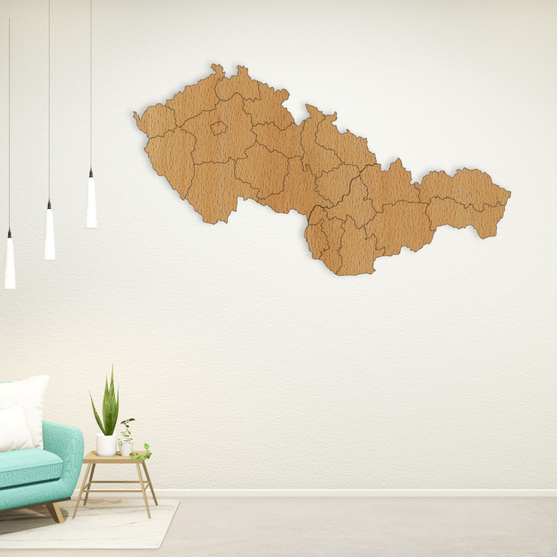 Wooden map of the Czechoslovak Republic