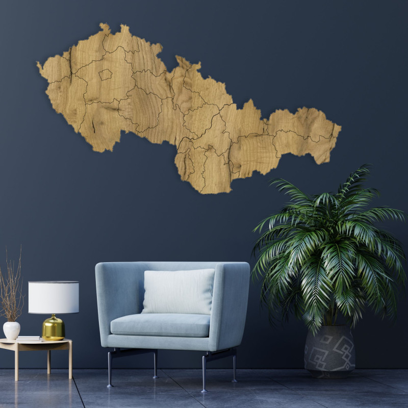 Wooden map of the Czechoslovak Republic