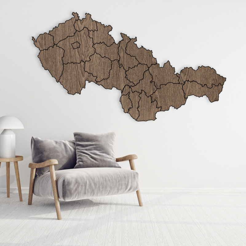 Wooden map of the Czechoslovak Republic