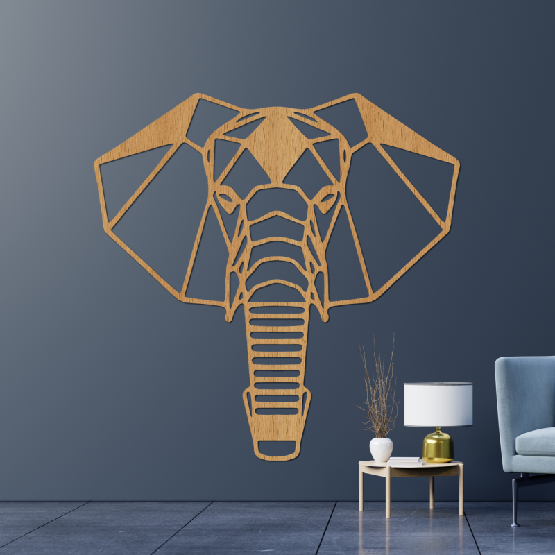 Wooden wall decoration elephant head - LOXODONTA