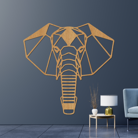 Elegant wooden elephant image as a symbol of strength and wisdom