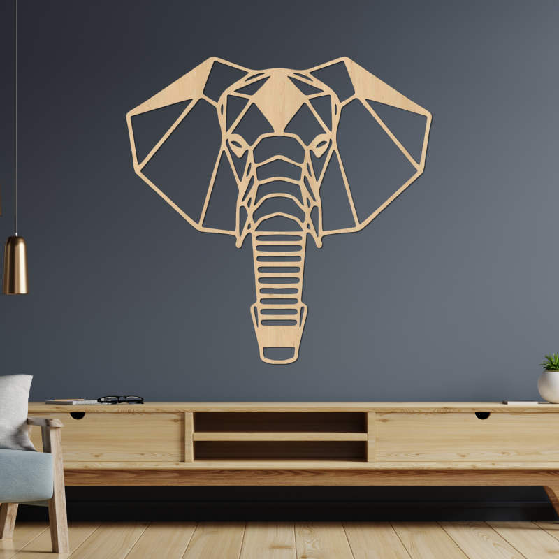 Wooden wall decoration elephant head - LOXODONTA