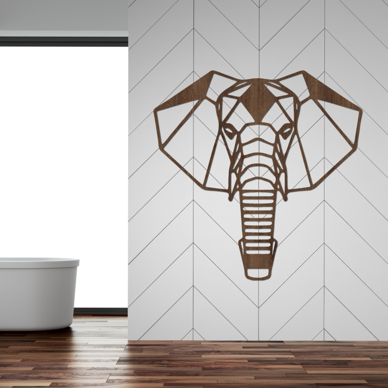 Wooden wall decoration elephant head - LOXODONTA