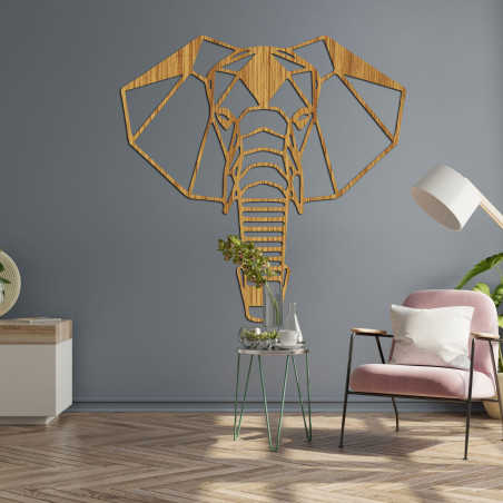 Elegant wooden elephant image as a symbol of strength and wisdom