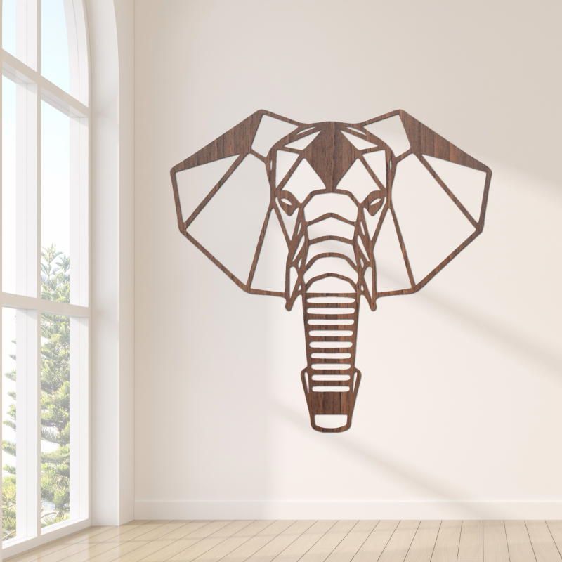 Wooden wall decoration elephant head - LOXODONTA