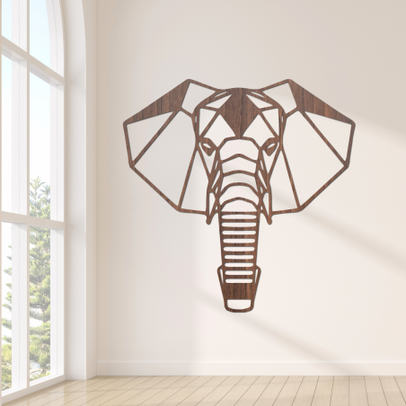Elegant wooden elephant image as a symbol of strength and wisdom