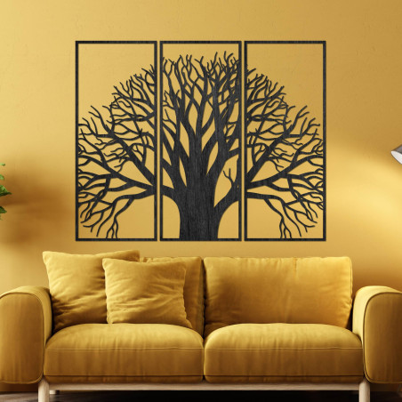 A designer three-part tree painting for a harmonious interior