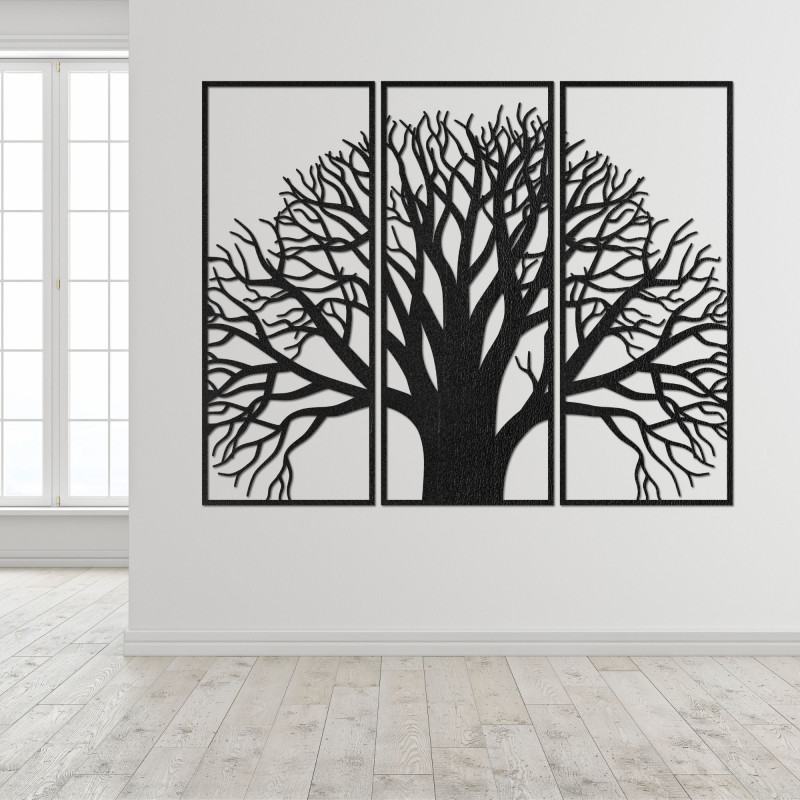 Wooden wall picture tree - Three-part symphony