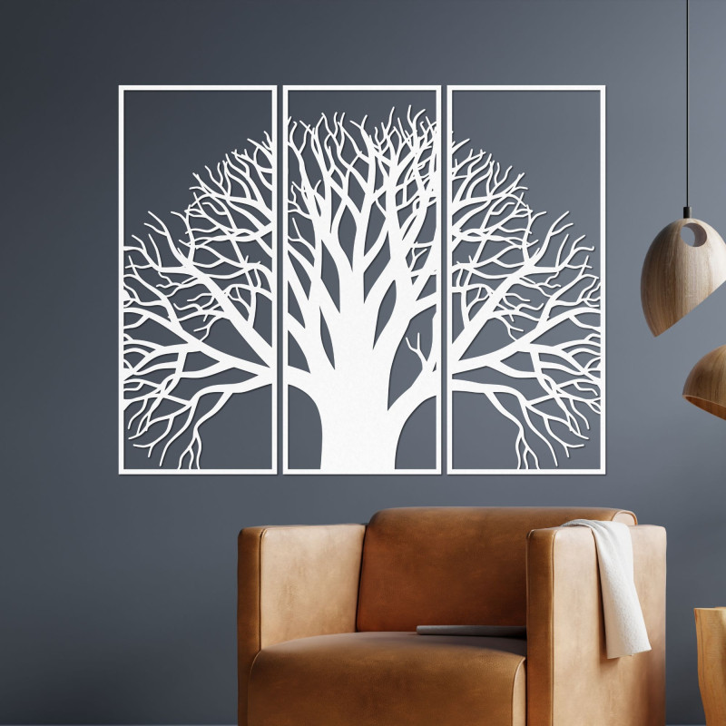 Wooden wall picture tree - Three-part symphony