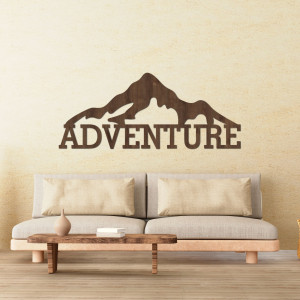 Carved wooden picture on the wall of the mountain -... 2