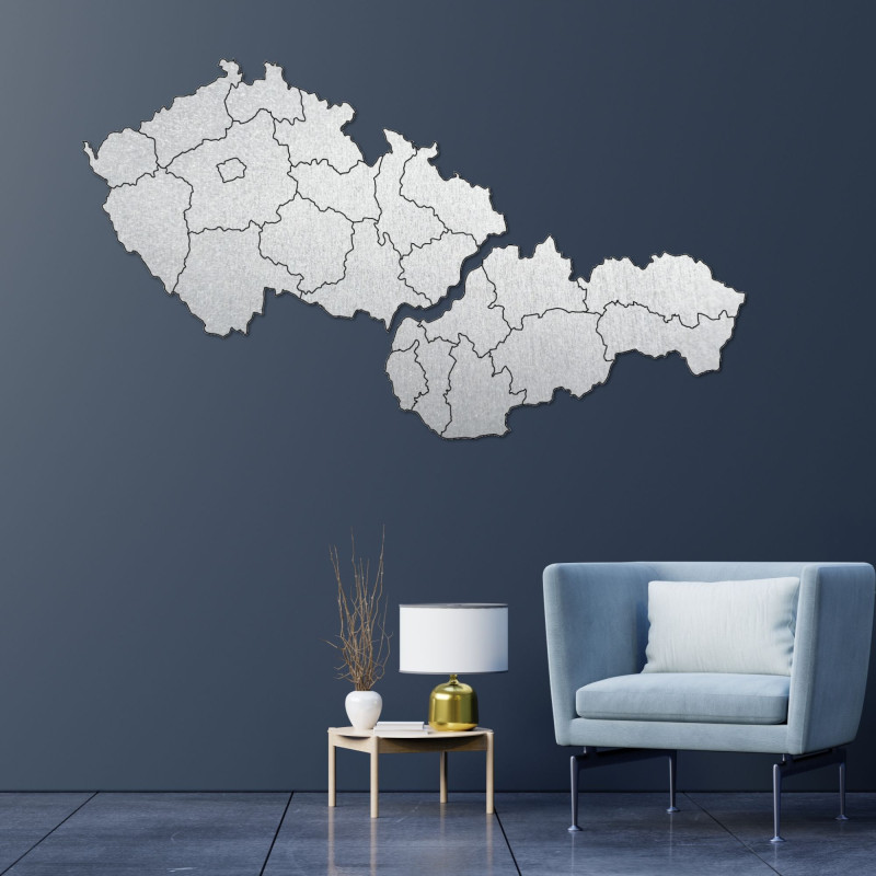 Wooden map of Slovakia and Czech Republic