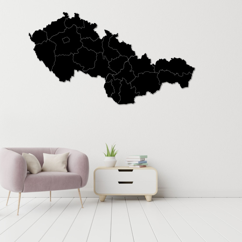 Wooden map of Slovakia and Czech Republic