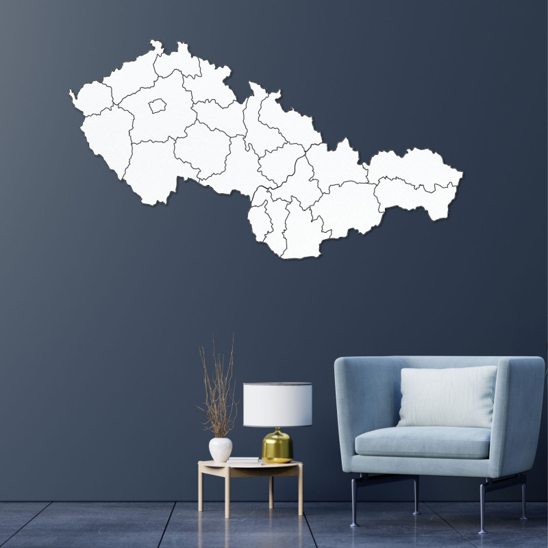 Wooden map of Slovakia and Czech Republic