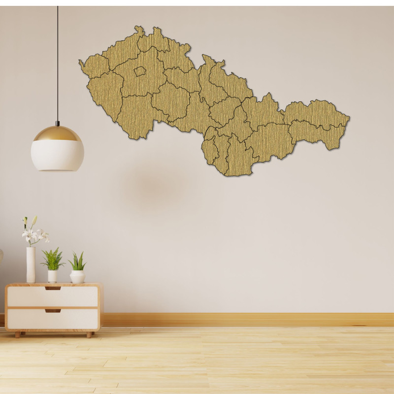 Wooden map of Slovakia and Czech Republic