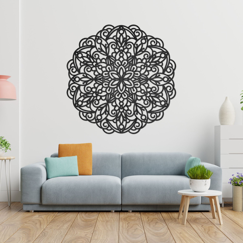 A precisely carved wooden mandala for a harmonious and cozy home