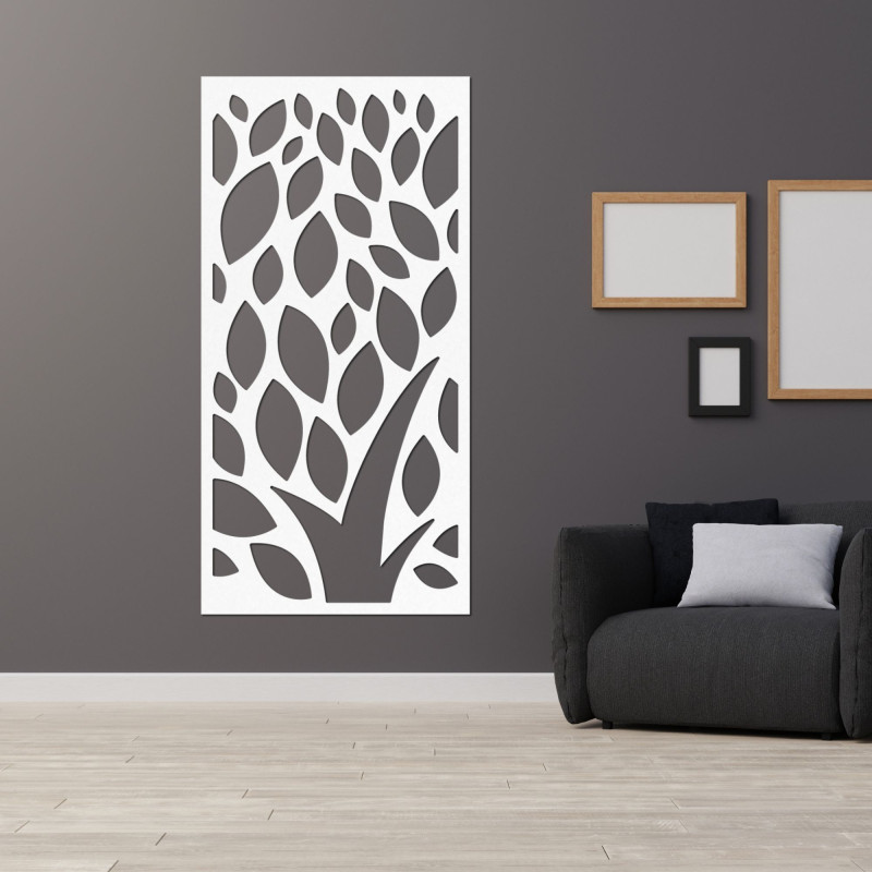 Wooden picture of decorative pattern with leaves - LALI