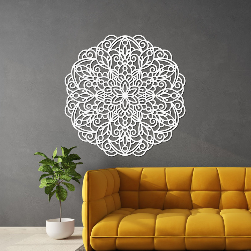 Large wooden mandala, wall painting - MELLANY