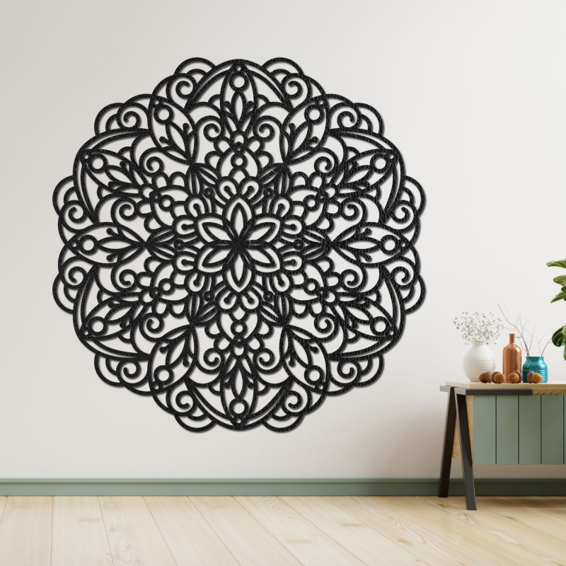 Large wooden mandala, wall painting - MELLANY