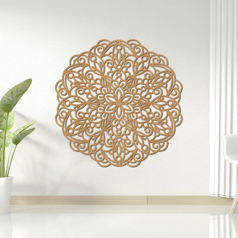 Wooden mandala on the wall - a symbol of harmony and balance