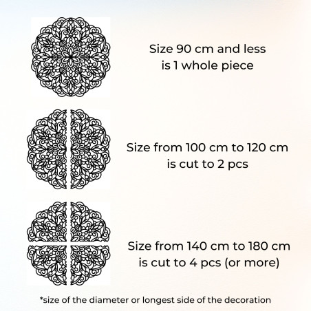 Wooden mandala on the wall: geometric floral decoration