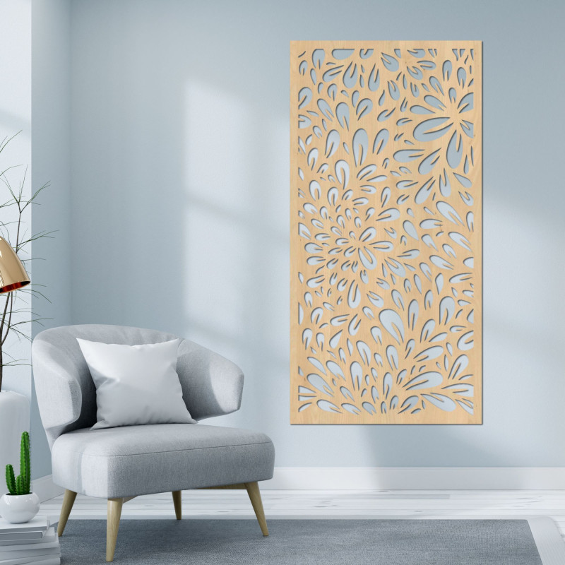 Wooden wall picture flower - ANIA