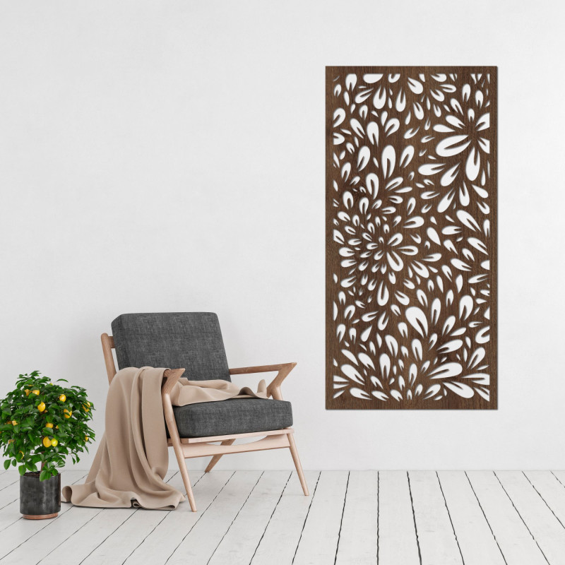 Wooden wall picture flower - ANIA