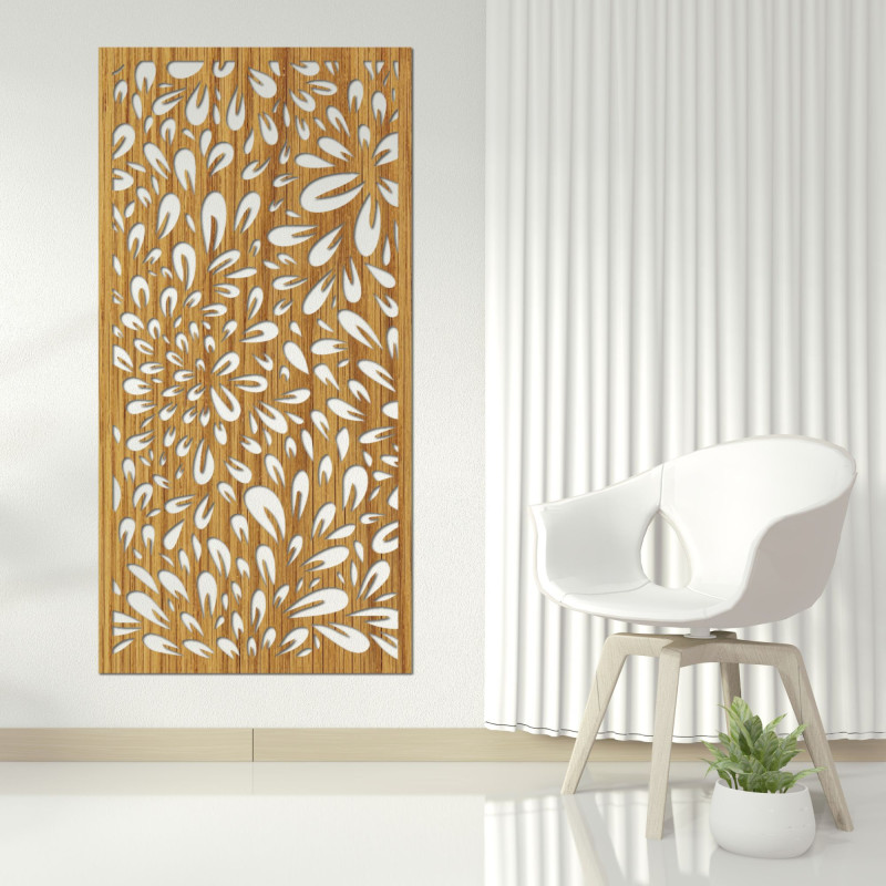 Wooden wall picture flower - ANIA