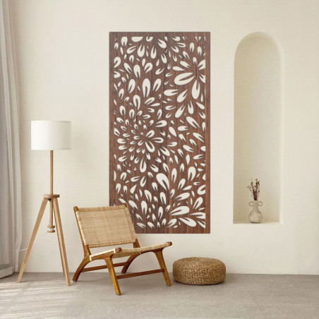 Wooden wall painting flower