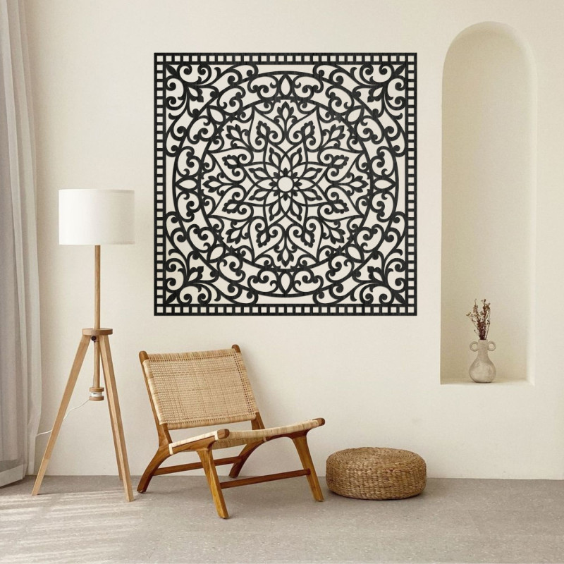 Wooden mandala for the wall, square | SYRRENA