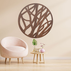 Wooden picture on the wall circle