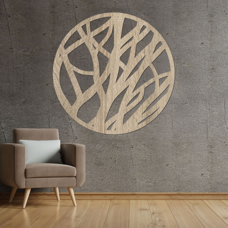 Wooden wall picture circle - FOGO