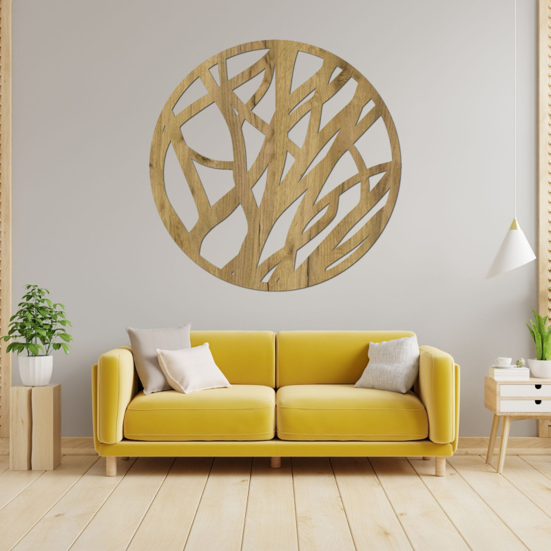 Wooden wall picture circle - FOGO