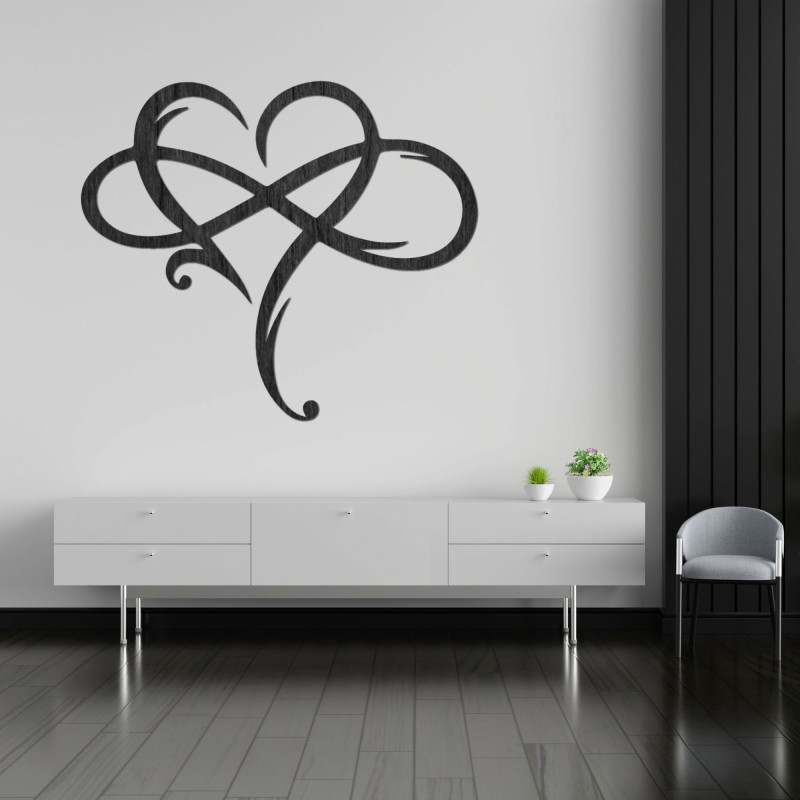 Wooden heart wall art - INFINITY LOVE