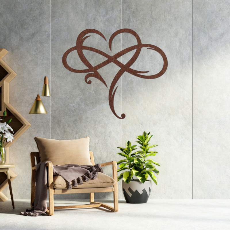 Wooden heart wall art - INFINITY LOVE