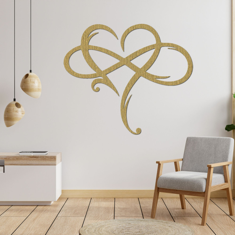 Wooden heart wall art - INFINITY LOVE