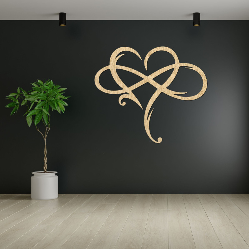 Wooden heart wall art - INFINITY LOVE