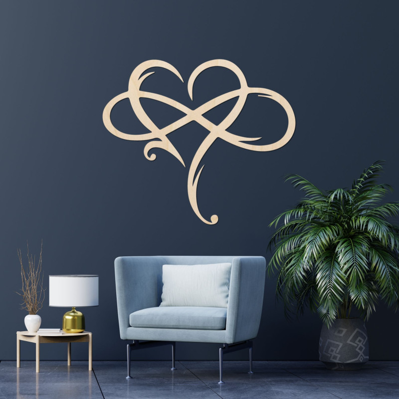 Wooden heart wall art - INFINITY LOVE