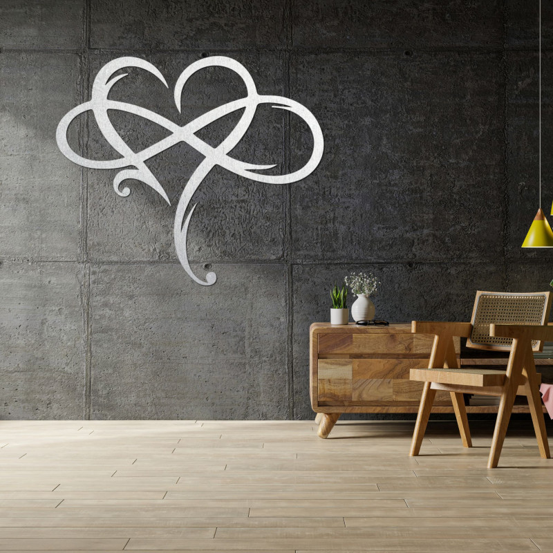 Wooden heart wall art - INFINITY LOVE