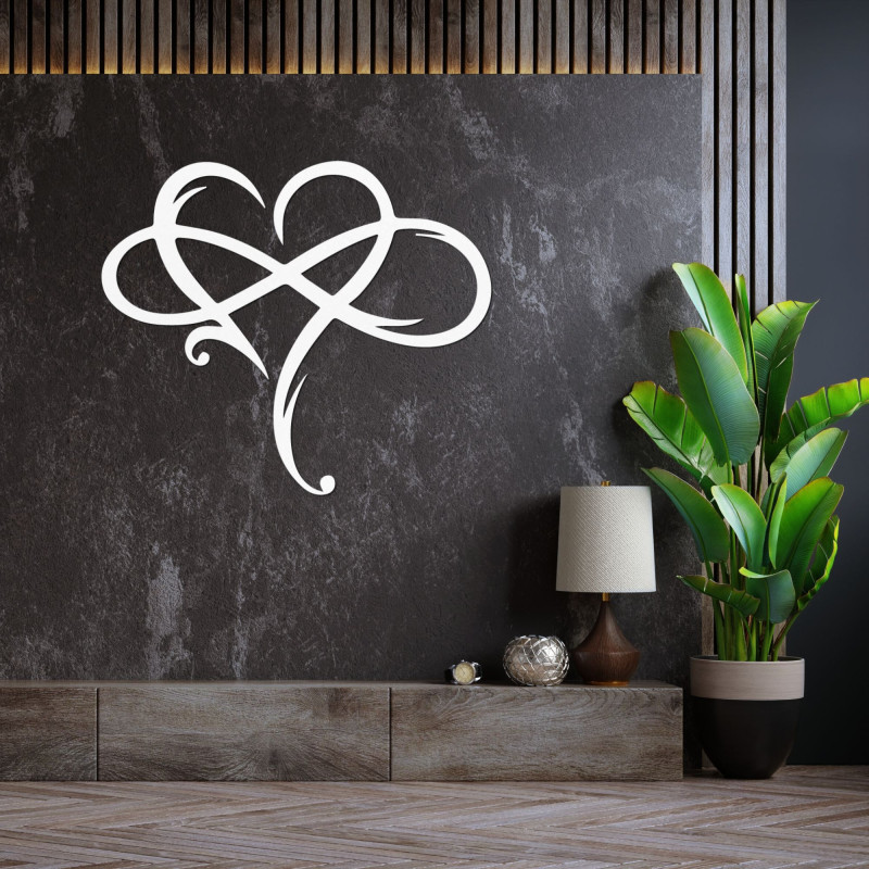 Wooden heart wall art - INFINITY LOVE