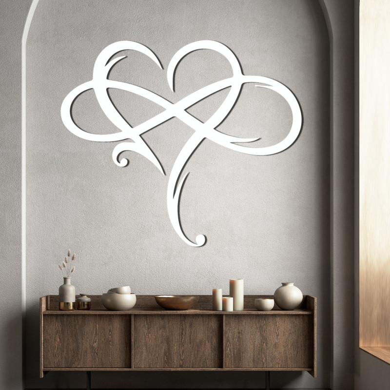 Wooden wall picture with heart motif